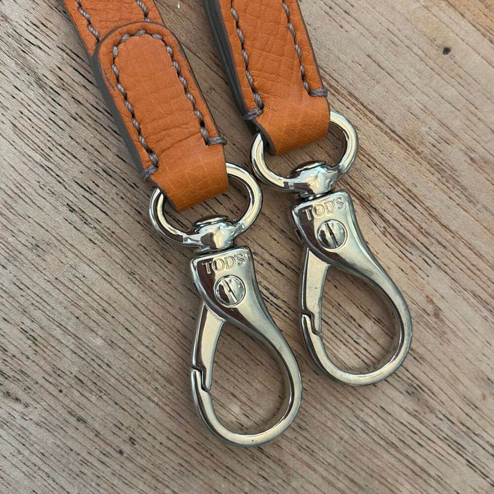 Tod’s orange leather replacement strap gold hardware